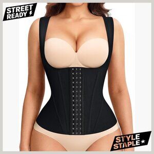 Medium Waist Trainer Shapewear with Steel Bones for Tummy Control Postpartum